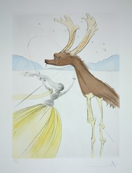 Naphtal from The Twelve Tribes of Israel, 1973 by Salvador Dali - Drypoint with etching and pochoir in colours sized 20x26 inches. Available from Whitewall Galleries